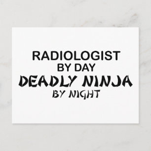 Radioloog Deadly Ninja bij nacht Briefkaart