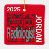 Radioloog Extraordinaire CUSTOM Keramisch Ornament (Achterkant)