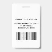 Radioloog MD ID Foto Logo Badge (Achterkant)