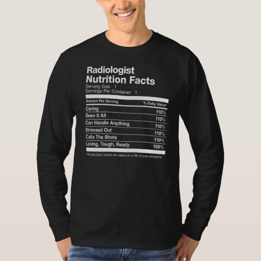 Radioloog Nutrition Feit Funny T-shirt (Voorkant)