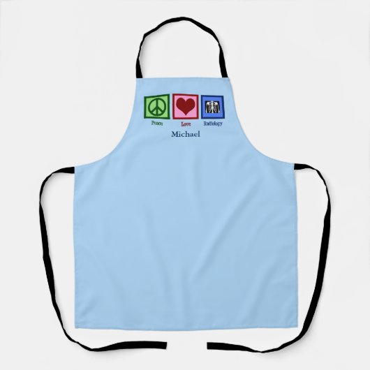 Radioloog Peace Love Radiologie Tech Monogram Schort (Voorkant)