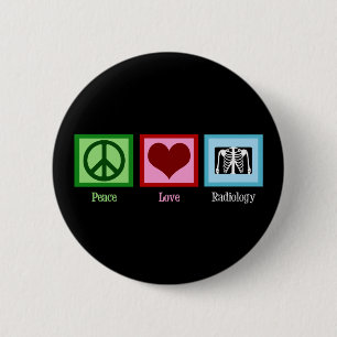 Radioloog Peace Love Radiology Chest X-Ray Tech Ronde Button 5,7 Cm