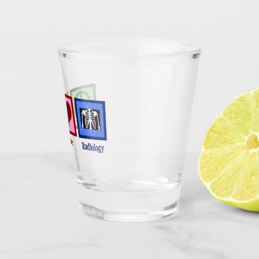 Radioloog Peace Love Radiology Chest X-Ray Tech Shot Glas (Rechts)