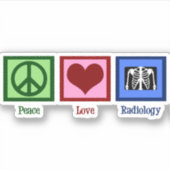 Radioloog Peace Love Radiology Chest X-Ray Tech Sticker (Voorkant)