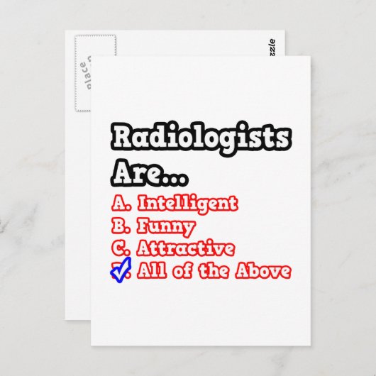 Radioloog Quiz... Joke Briefkaart (Voorkant / Achterkant)