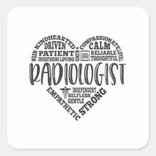 Radioloog, radiologisch technologiste vierkante sticker