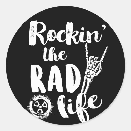 Radioloog Rockin de Rad Life Ronde Sticker (Voorkant)