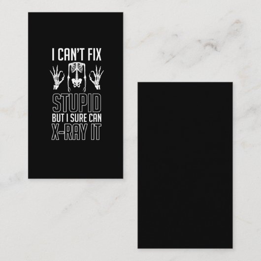 Radioloog Skeleton X-Ray Technicus Radiology Visitekaartje (Voorkant / Achterkant)