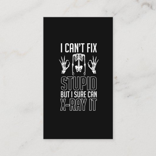 Radioloog Skeleton X-Ray Technicus Radiology Visitekaartje (Voorkant)