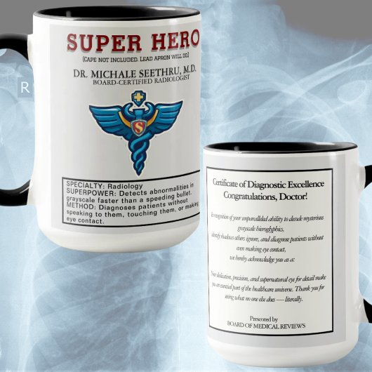 Radioloog Superheld – Grappig Medisch Cadeau Mok