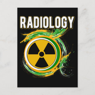 Radioloog tegen radiologisch symbool Xray Briefkaart