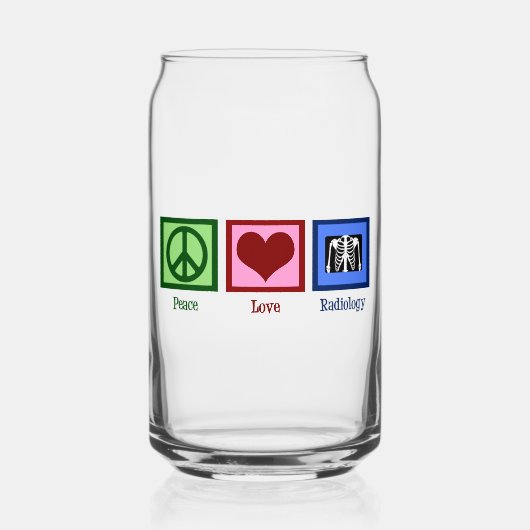 Radioloog van de vredesliefdesradiologie blikvorm glas (Voorkant)