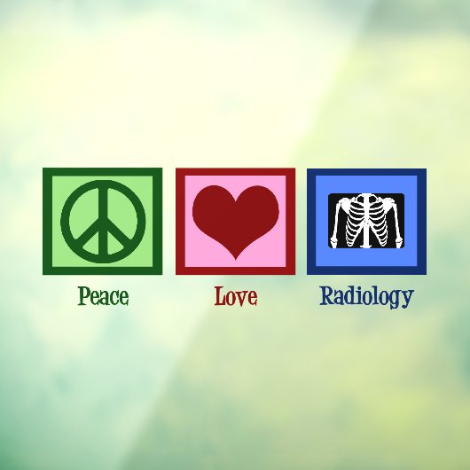 Radioloog van de vredesliefdesradiologie raamsticker (Vel 3)