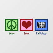 Radioloog van de vredesliefdesradiologie raamsticker (Vel)