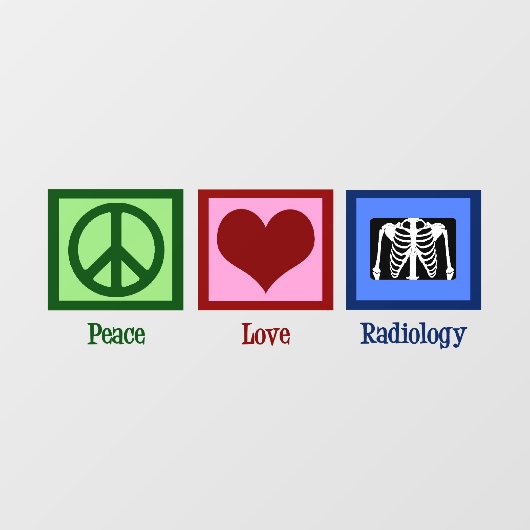 Radioloog van de vredesliefdesradiologie raamsticker (Vel)
