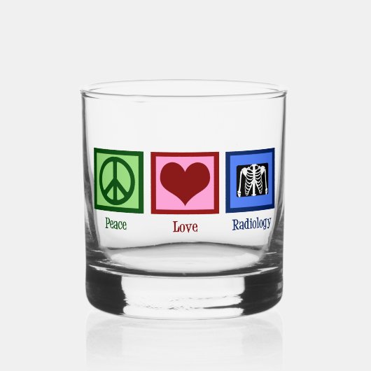 Radioloog van de vredesliefdesradiologie whisky glas (Voorkant)