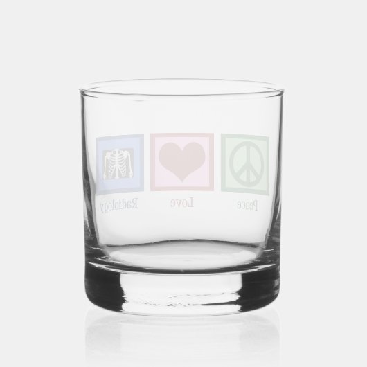 Radioloog van de vredesliefdesradiologie whisky glas (Achterkant)