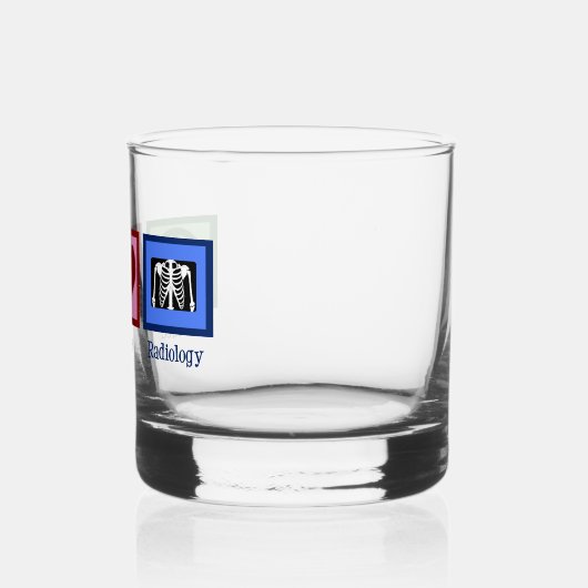 Radioloog van de vredesliefdesradiologie whisky glas (Links)