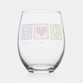 Radioloog van de vredesliefdesradiologie wijnglas zonder voet (Achterkant)