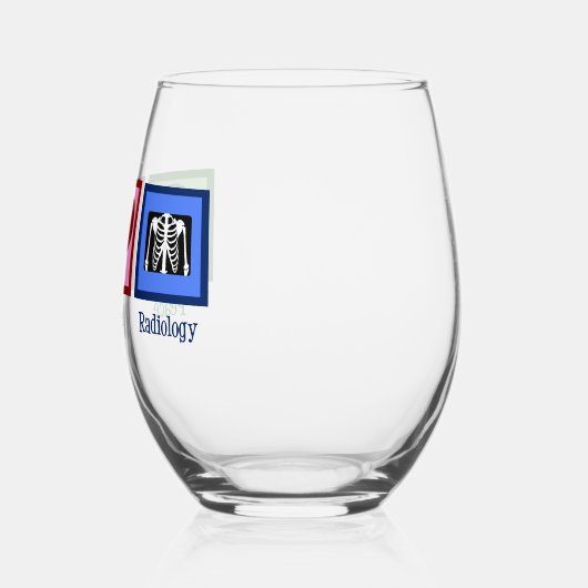 Radioloog van de vredesliefdesradiologie wijnglas zonder voet (Links)
