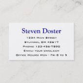 radioloog visitekaartje (Achterkant)