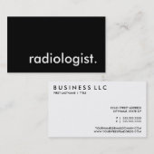 radioloog. visitekaartje (Voorkant / Achterkant)