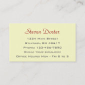 radioloog visitekaartje (Achterkant)