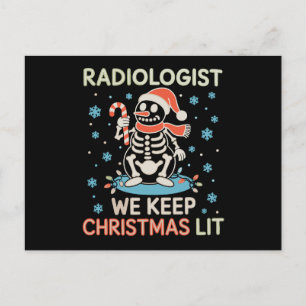 Radioloog Wij Houden Kerst Lijst Sneeuwman Schedel Briefkaart