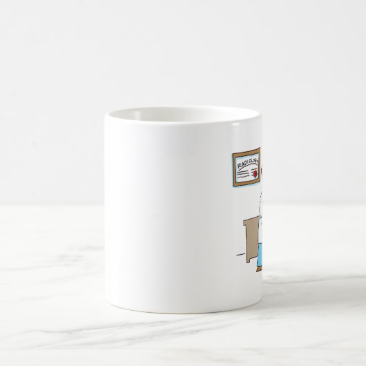 Radioloog zingt karaoke Cartoon grappige mok (Center)