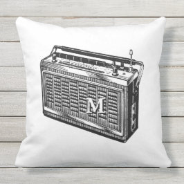 Radiomonogram van Retro buiten Pillow Buitenkussen