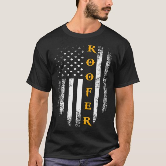  radioofer met Amerikaanse vlag voor dakbedekking T-shirt (Voorkant)