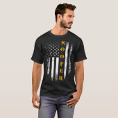  radioofer met Amerikaanse vlag voor dakbedekking T-shirt (Voorkant volledig)