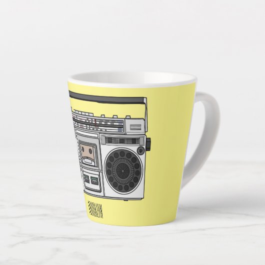 Radioregeling cartoon latte mok (Rechterhoek)