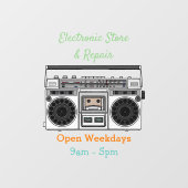 Radioregeling cartoon raamsticker (Vel)