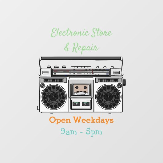 Radioregeling cartoon raamsticker (Vel)