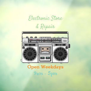 Radioregeling cartoon raamsticker