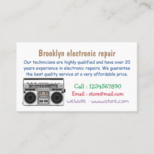 Radioregeling cartoon visitekaartje (Voorkant)