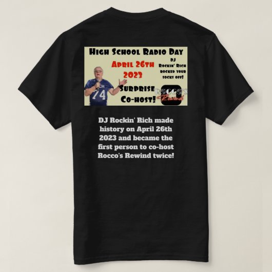 Radiorendag shirt voor middelbare scholen (Design achterkant)