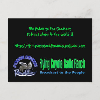 Radiorranch postkaart/vliegende coyote briefkaart