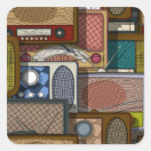  radio's vierkante sticker (Voorkant)