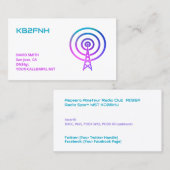 radiotelefoneren via de ham visitekaartje (Voorkant / Achterkant)