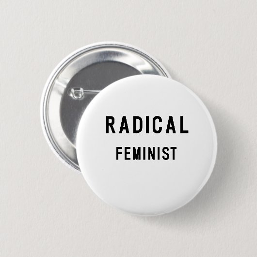 RADISCHE FEMINIST RONDE BUTTON 5,7 CM (Voorkant /achterkant)