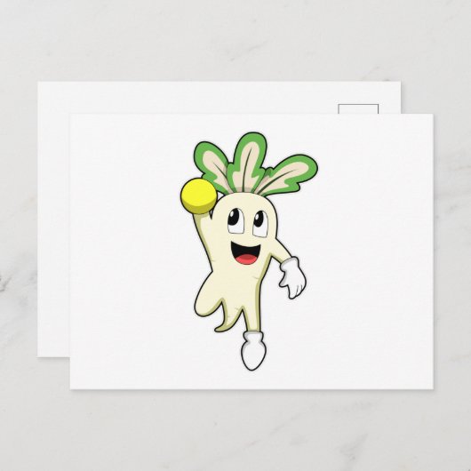 Radish at Handball player with Handball Briefkaart (Voorkant / Achterkant)