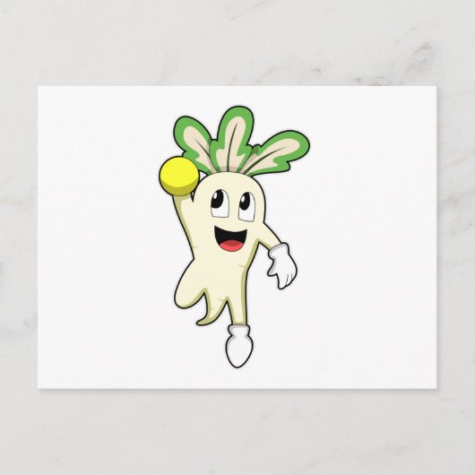Radish at Handball player with Handball Briefkaart (Voorkant)