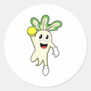 Radish at Handball player with Handball Ronde Sticker