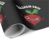 Radish ing Funny Veggie Radish Pun Dark BG Cadeaupapier (Rol Hoek)