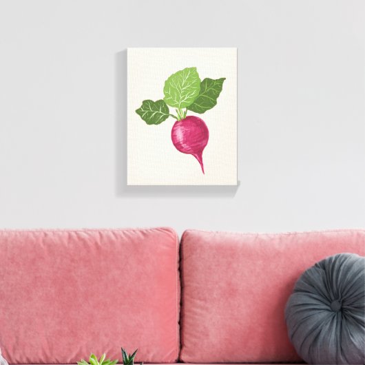 Radish kitchen wall decor (vegetable illustration) canvas afdruk (Insitu (Woonkamer))