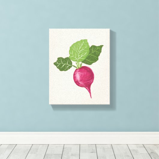 Radish kitchen wall decor (vegetable illustration) canvas afdruk (Insitu (Houten vloer))