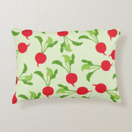 Radish Red Green Pattern Accent Kussen