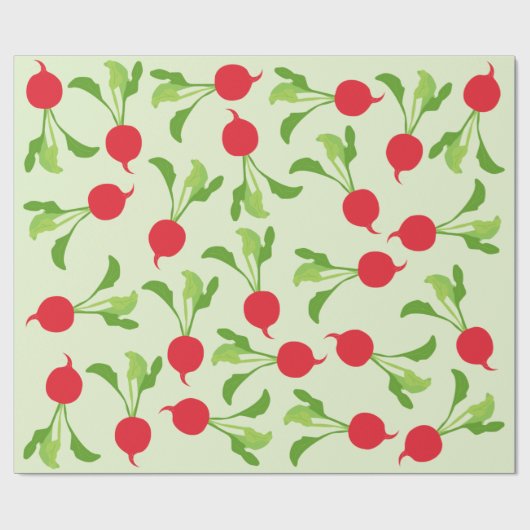 Radish Red Green Pattern Cadeaupapier (Vlak)